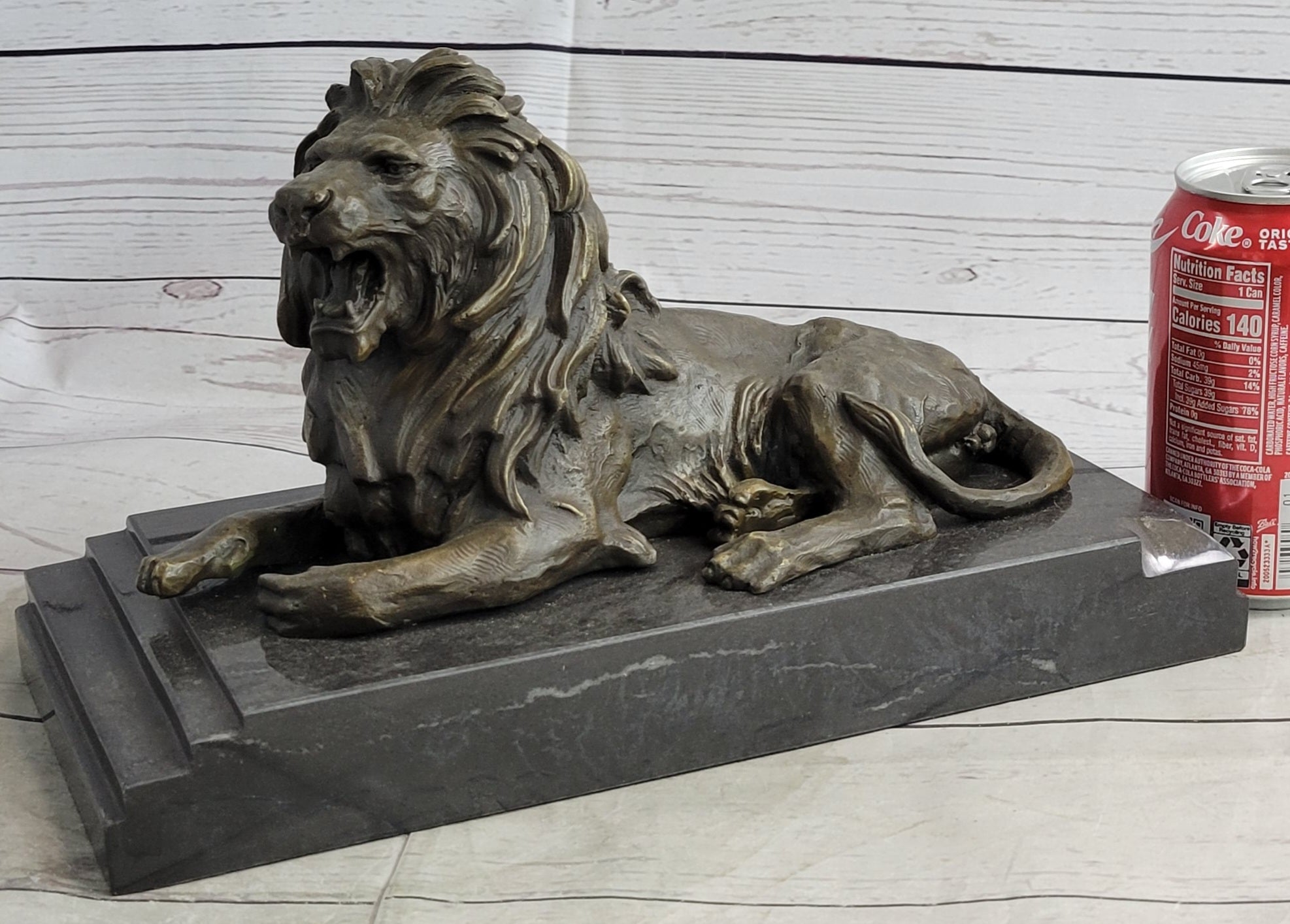 Antoine Barye Recumbent Guardian Lion Bronze Sculpture