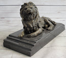 Antoine Barye Recumbent Guardian Lion Bronze Sculpture