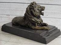 Antoine Barye Recumbent Guardian Lion Bronze Sculpture