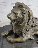 Antoine Barye Recumbent Guardian Lion Bronze Sculpture