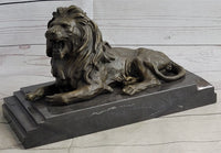 Antoine Barye Recumbent Guardian Lion Bronze Sculpture
