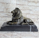 Signed Barye King Of Jungle Lion Bronze Sculpture Art Deco