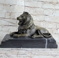 Signed Barye King Of Jungle Lion Bronze Sculpture Art Deco