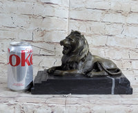 Signed Barye King Of Jungle Lion Bronze Sculpture Art Deco