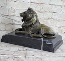 Signed Barye King Of Jungle Lion Bronze Sculpture Art Deco