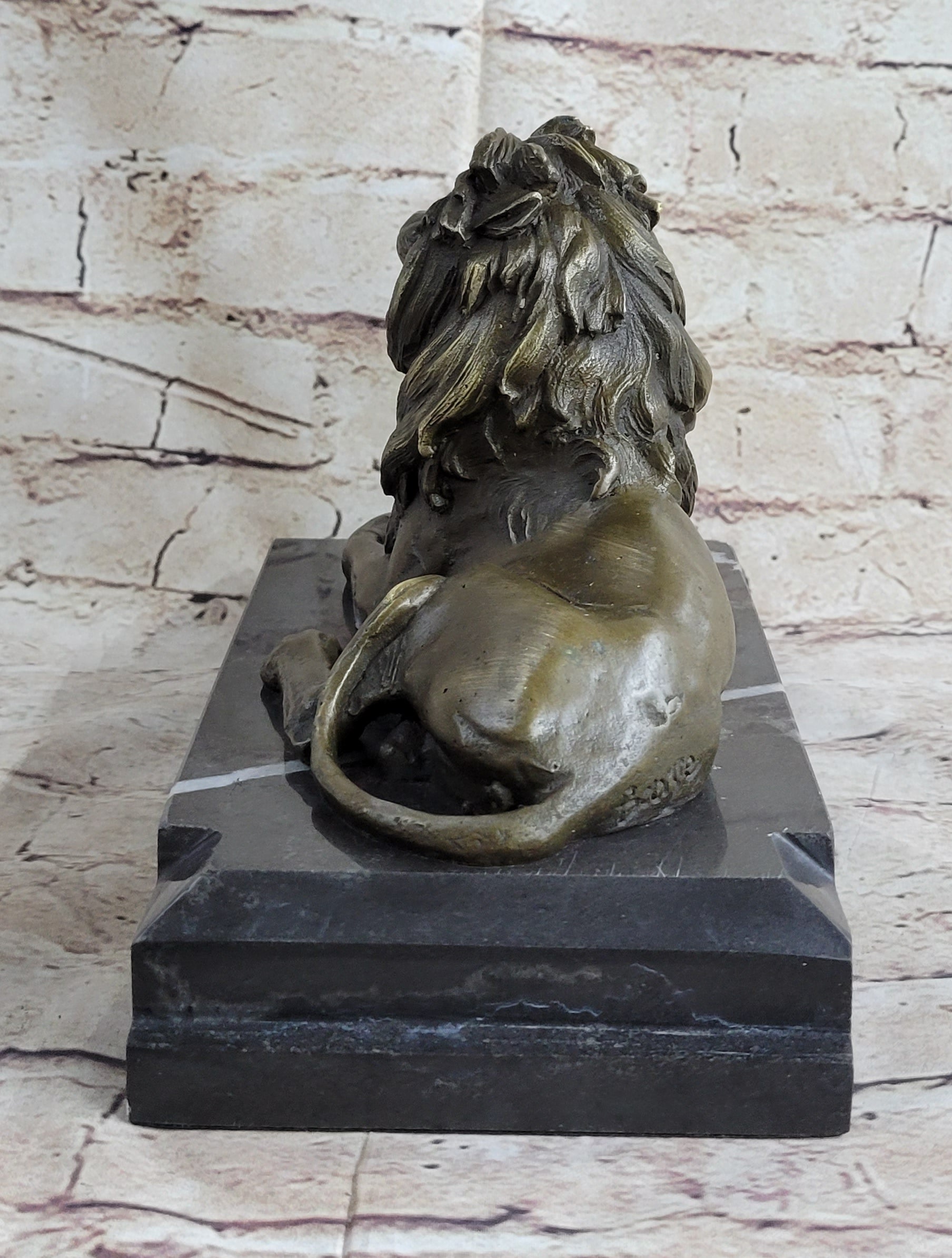 Signed Barye King Of Jungle Lion Bronze Sculpture Art Deco