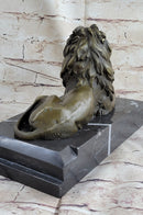 Signed Barye King Of Jungle Lion Bronze Sculpture Art Deco