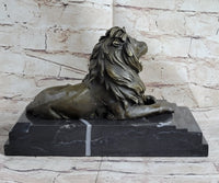 Signed Barye King Of Jungle Lion Bronze Sculpture Art Deco