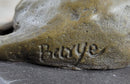Signed Barye King Of Jungle Lion Bronze Sculpture Art Deco