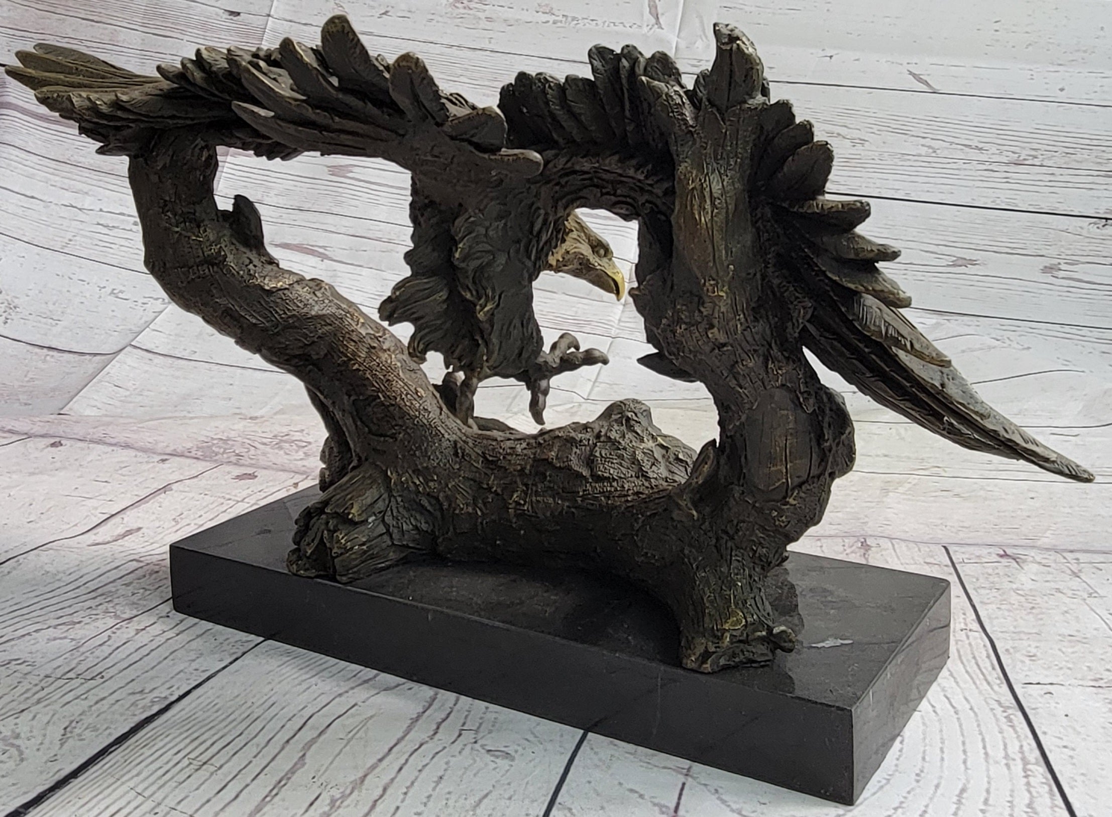 Milo Large American Bad Eagle Landing Bronze Sculpture