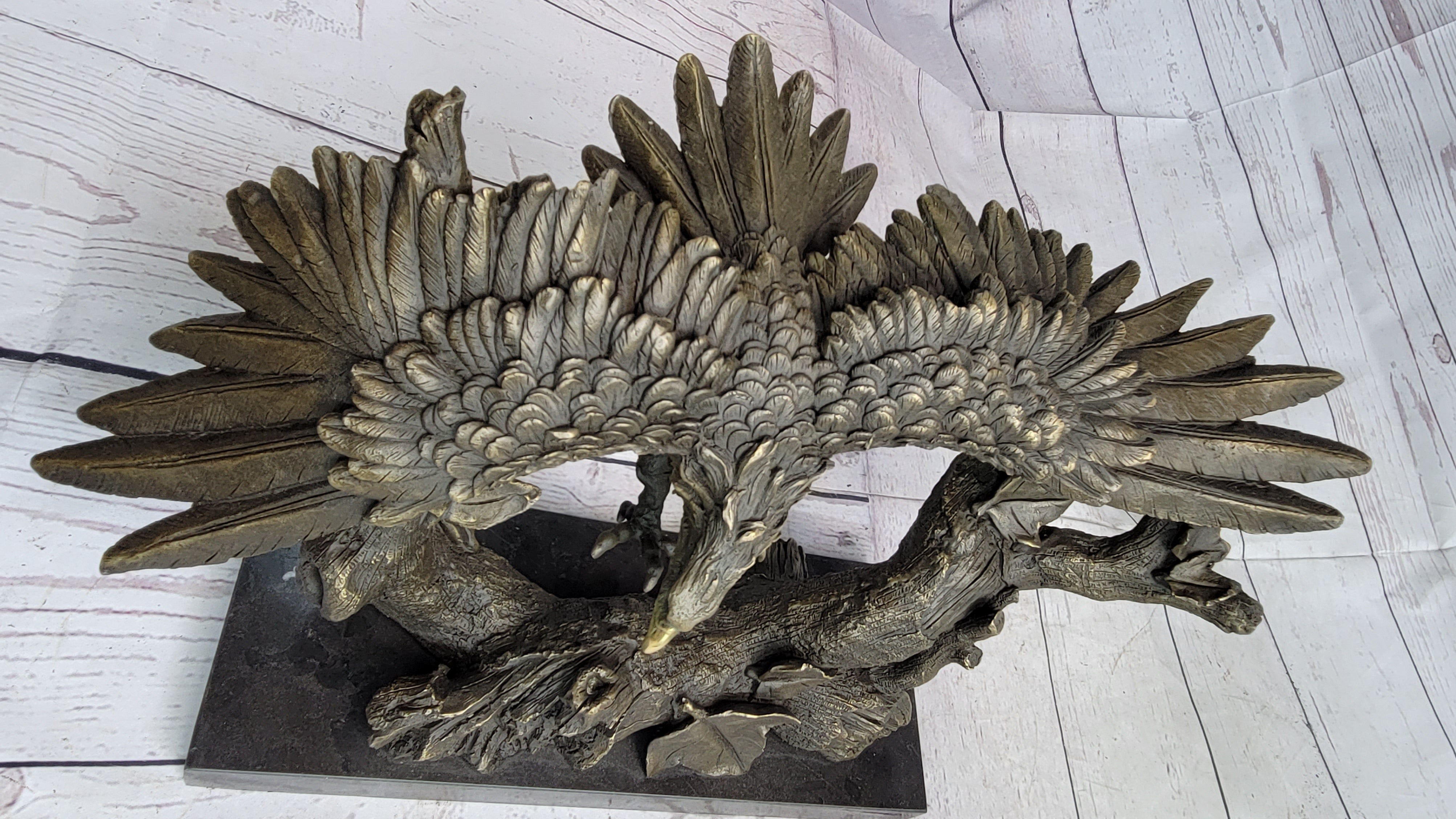 Milo Large American Bad Eagle Landing Bronze Sculpture