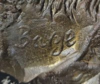 Mother Elephant & Calf Bronze Sculpture on Marble Base Barye