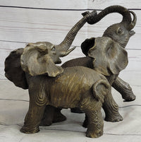 Baby Elephants Playing Hot Cast Bronze Metal Sculpture