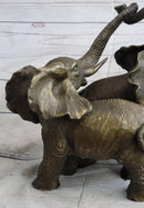 Baby Elephants Playing Hot Cast Bronze Metal Sculpture