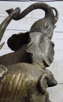 Baby Elephants Playing Hot Cast Bronze Metal Sculpture