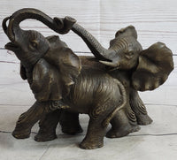 Baby Elephants Playing Hot Cast Bronze Metal Sculpture