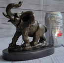 Trumpeting Elephant Bronze Sculpture on Marble Base 7" x 8"