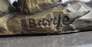 Trumpeting Elephant Bronze Sculpture on Marble Base 7" x 8"
