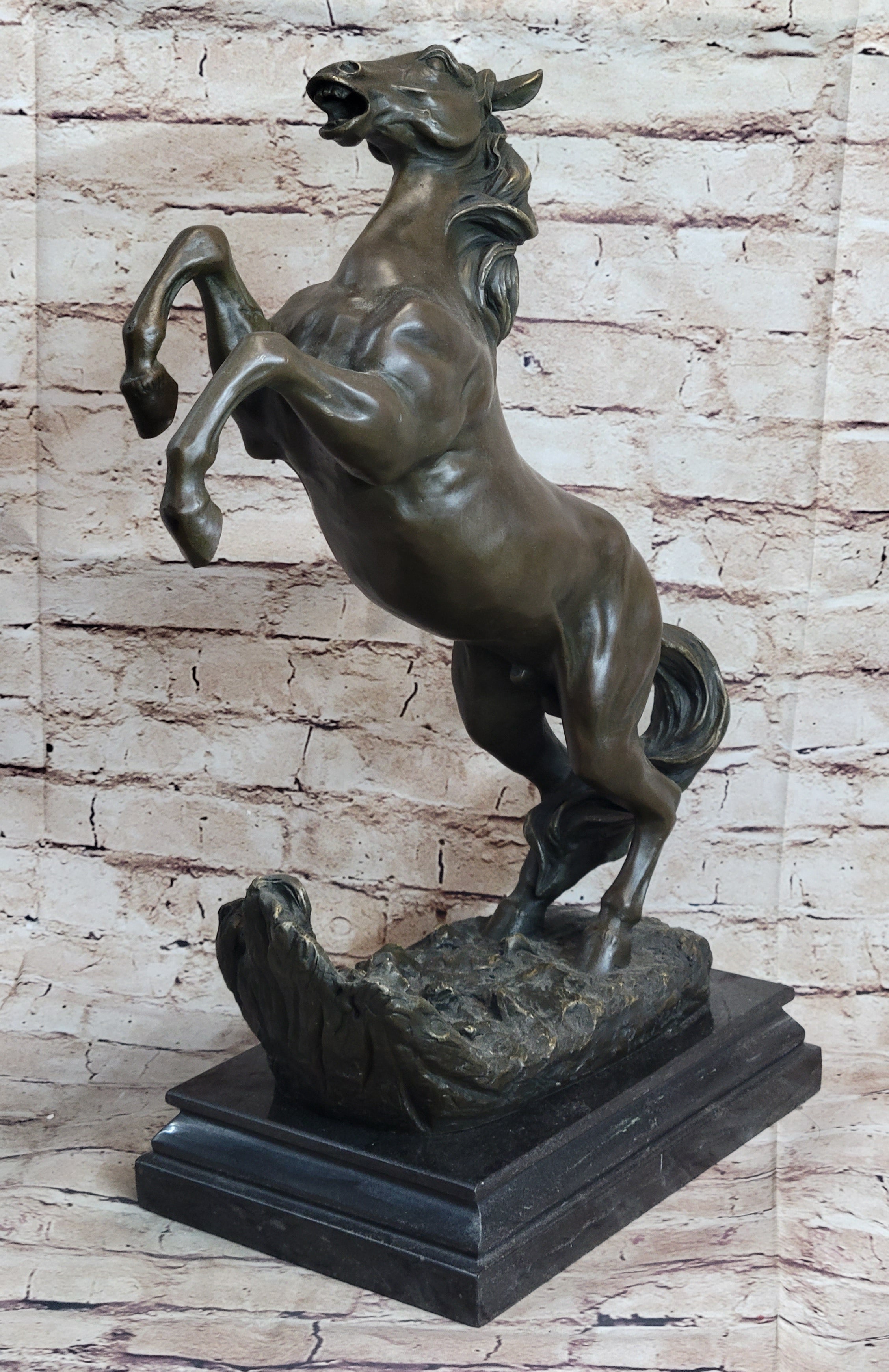 Bronze Rearing Horse Sculpture Equestrian PJ Mene