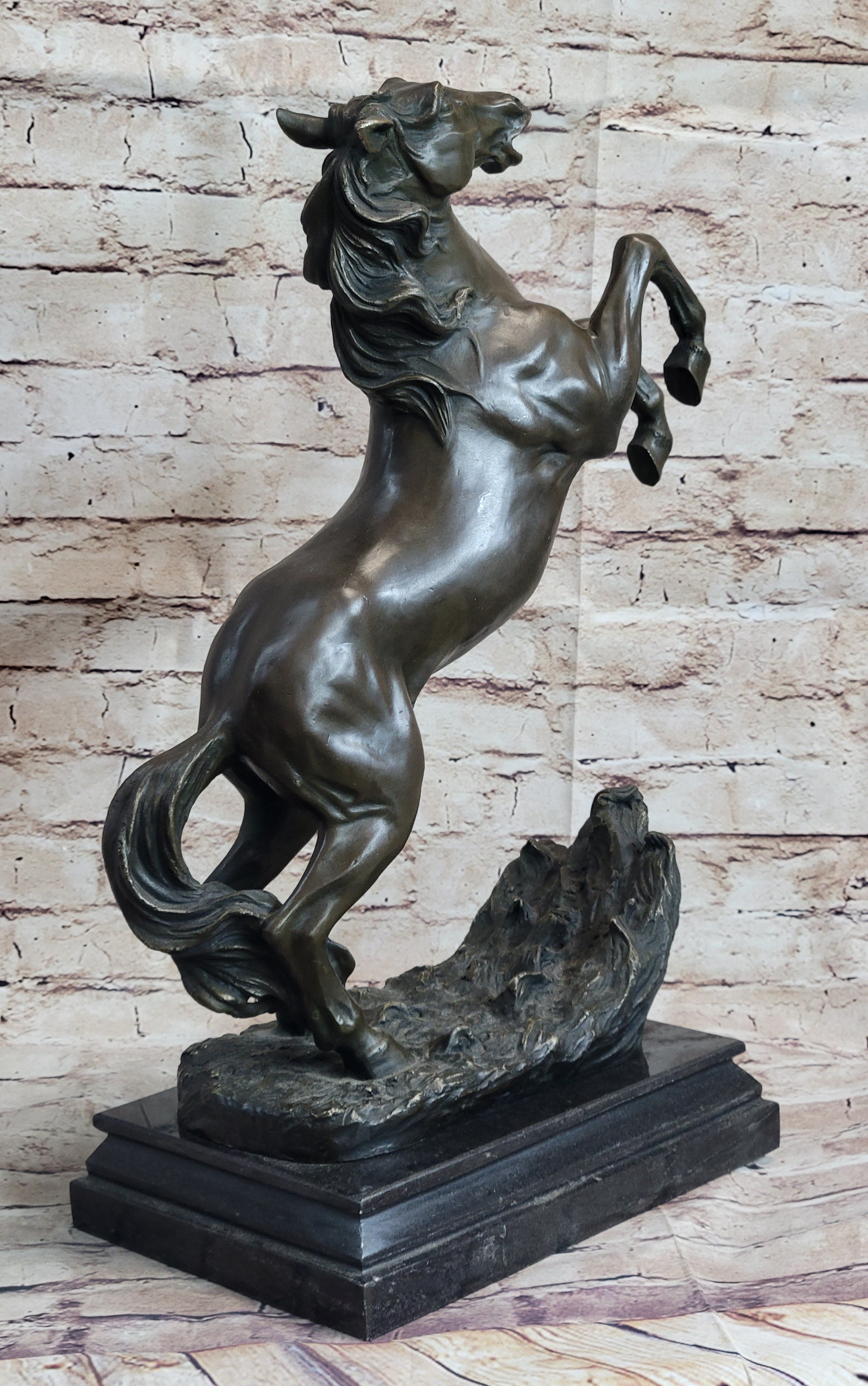 Bronze Rearing Horse Sculpture Equestrian PJ Mene