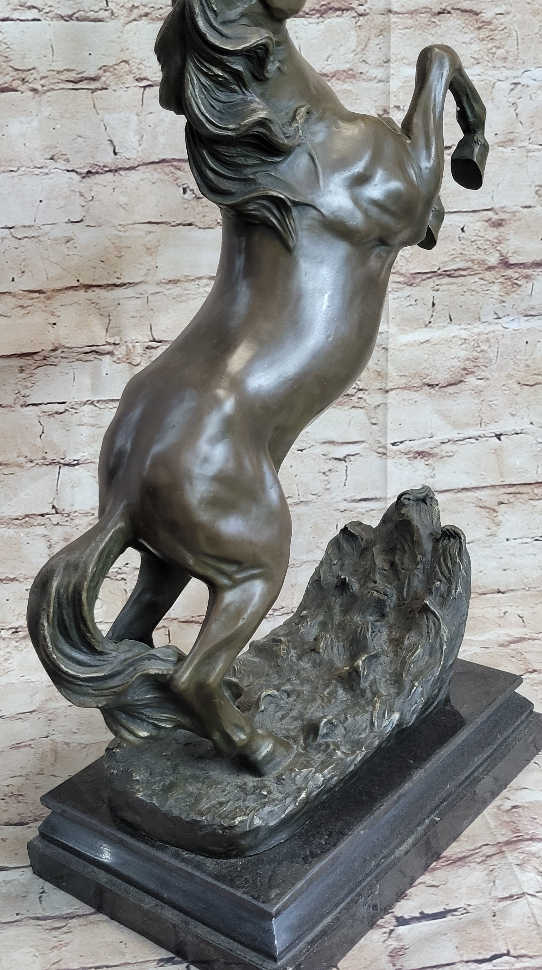 Bronze Rearing Horse Sculpture Equestrian PJ Mene