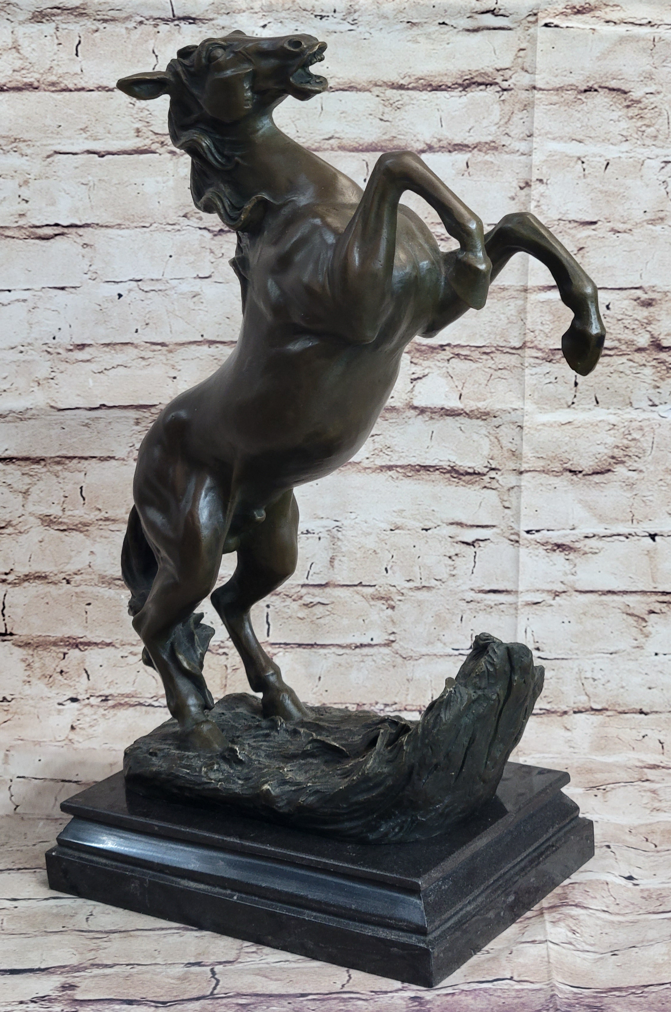 Bronze Rearing Horse Sculpture Equestrian PJ Mene