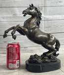 Rearing Horse Trainer Equestrian Bronze on Marble Sculpture