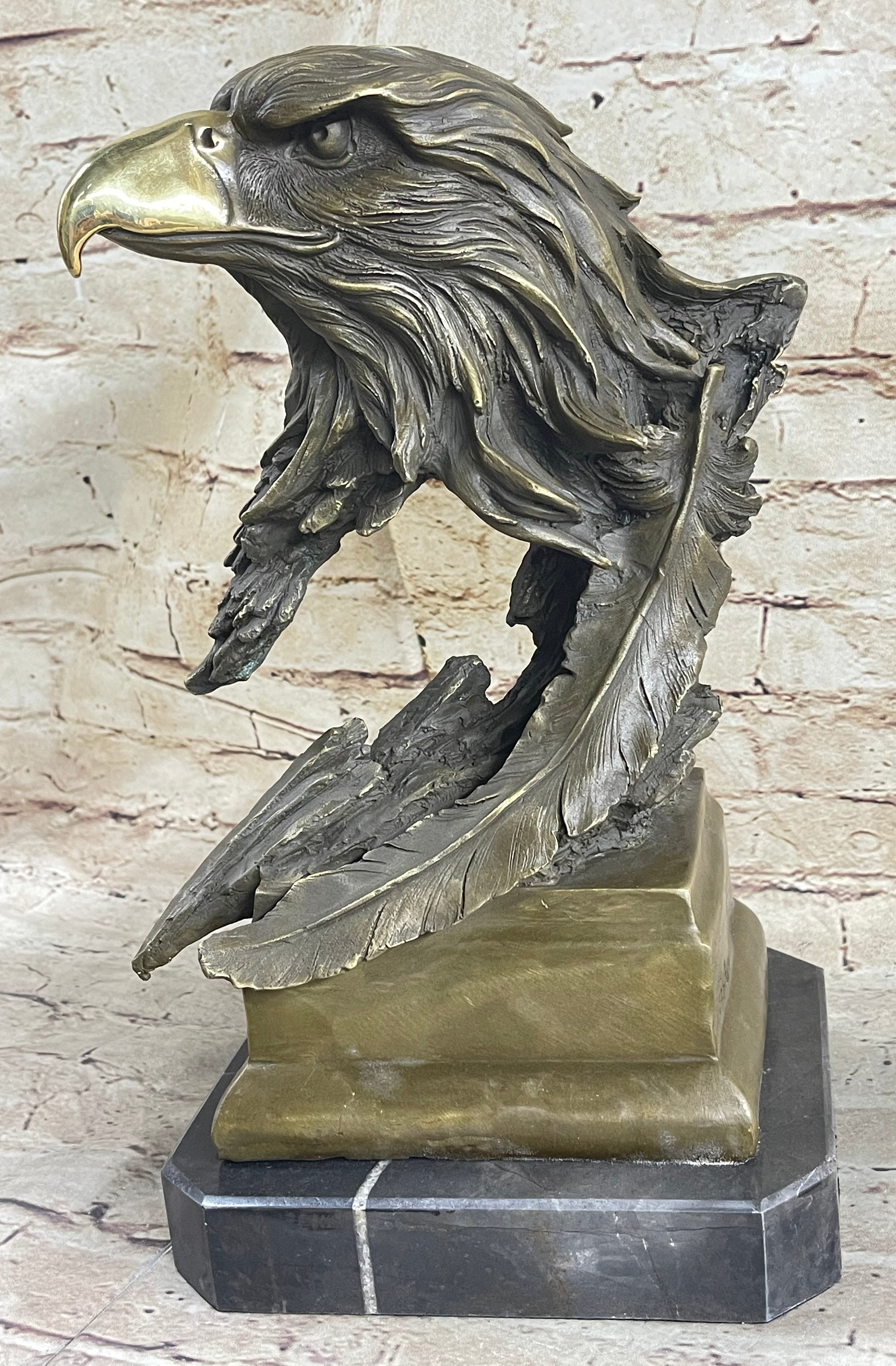 Life Size American Bald Eagle Bronze Bust Extra Large