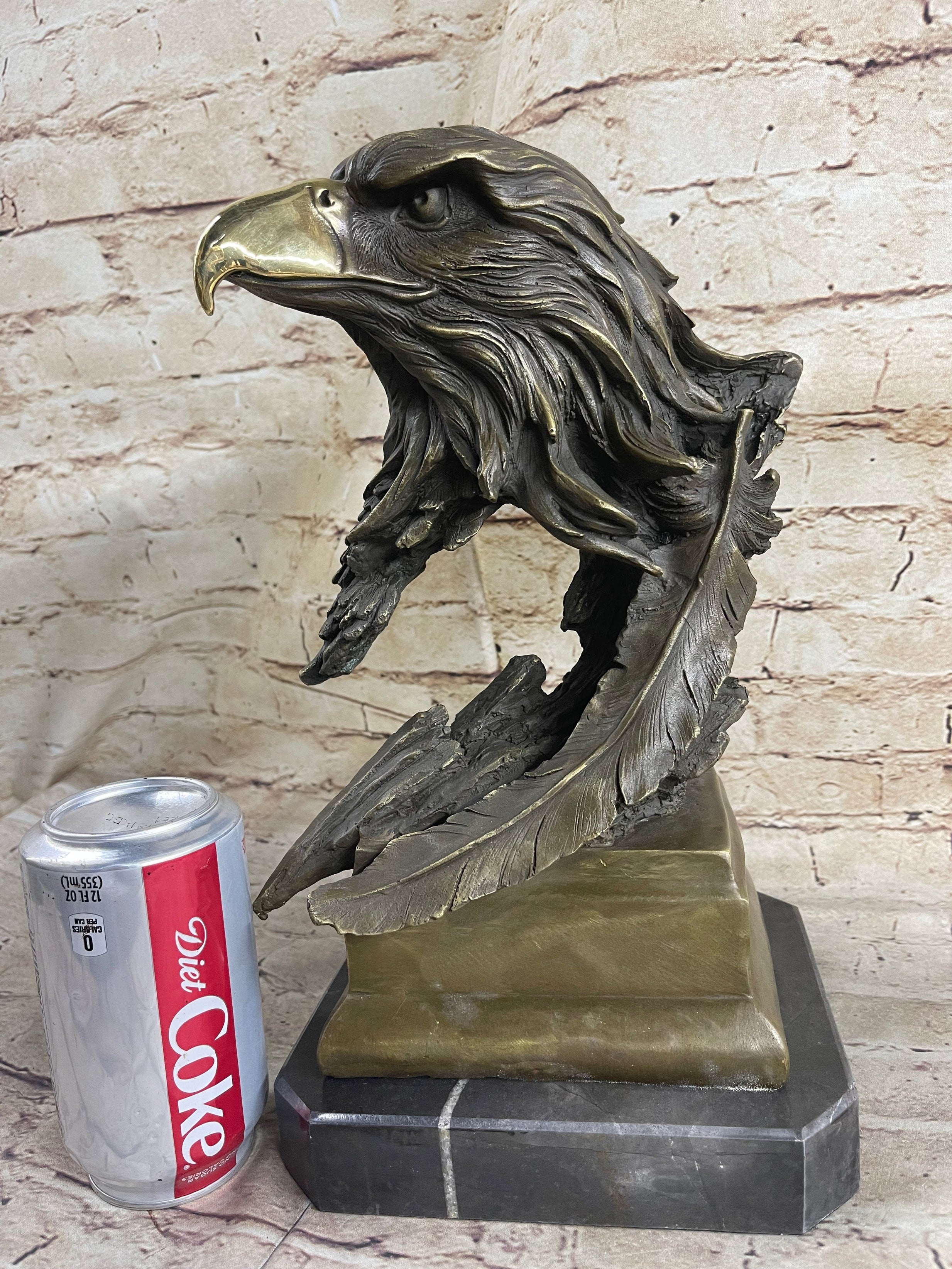Life Size American Bald Eagle Bronze Bust Extra Large