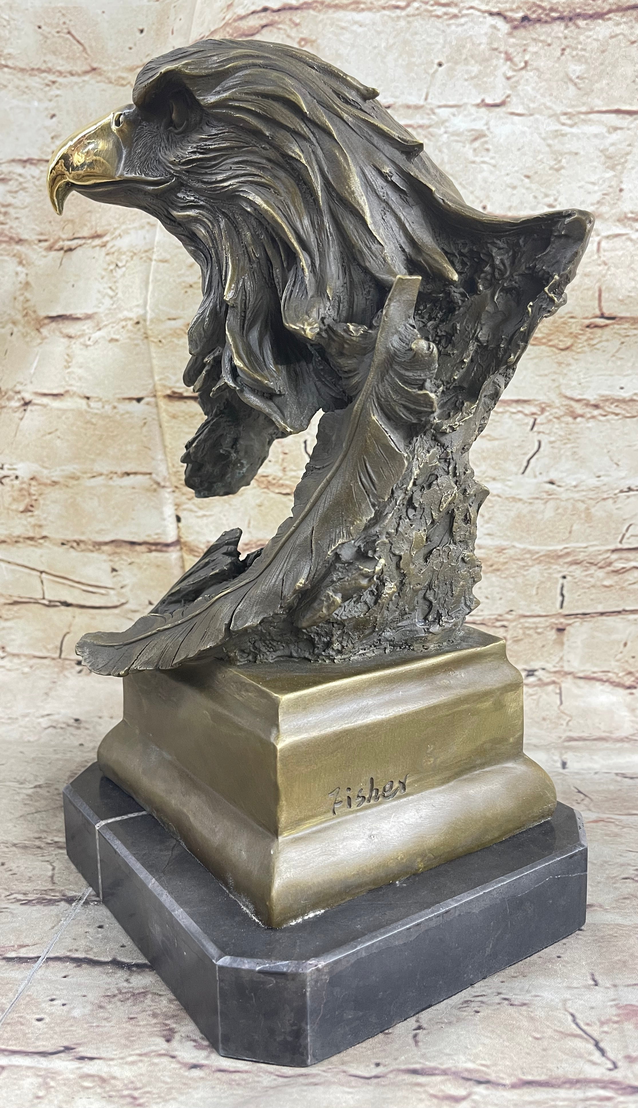 Life Size American Bald Eagle Bronze Bust Extra Large