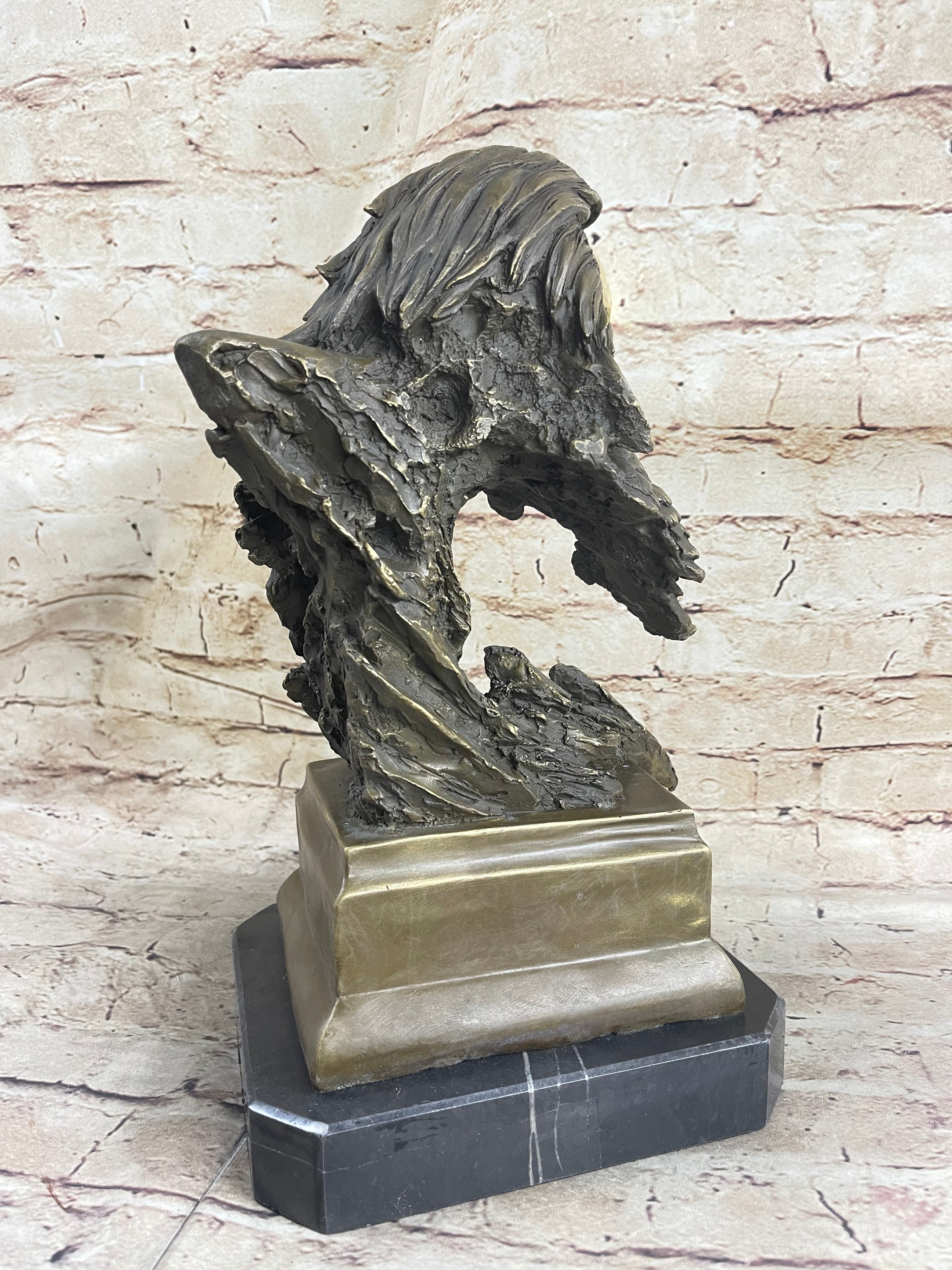 Life Size American Bald Eagle Bronze Bust Extra Large