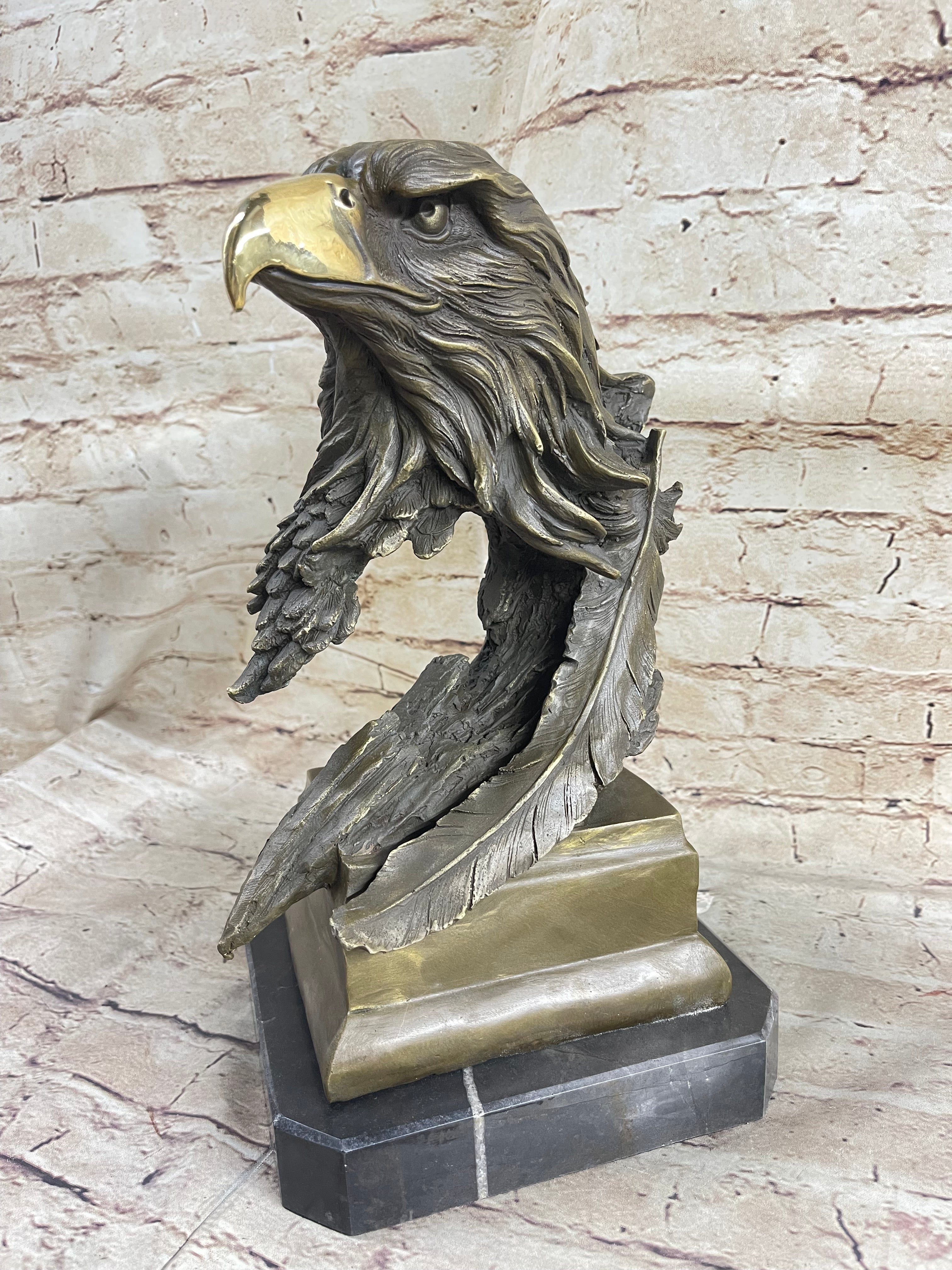 Life Size American Bald Eagle Bronze Bust Extra Large