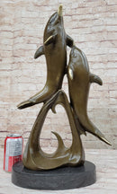 Dolphins Leaping from Water Bronze Sculpture Art
