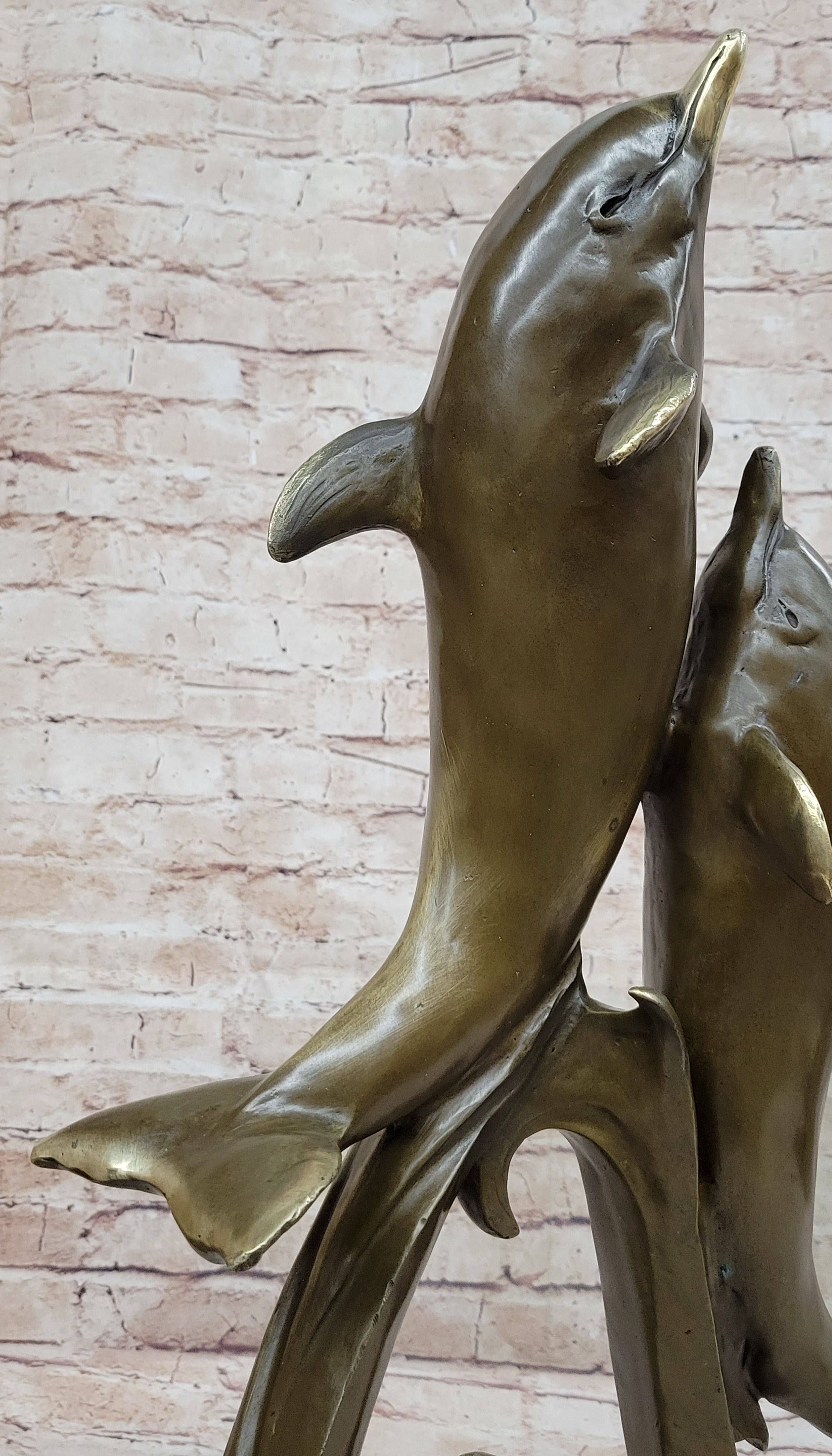 Dolphins Leaping from Water Bronze Sculpture Art