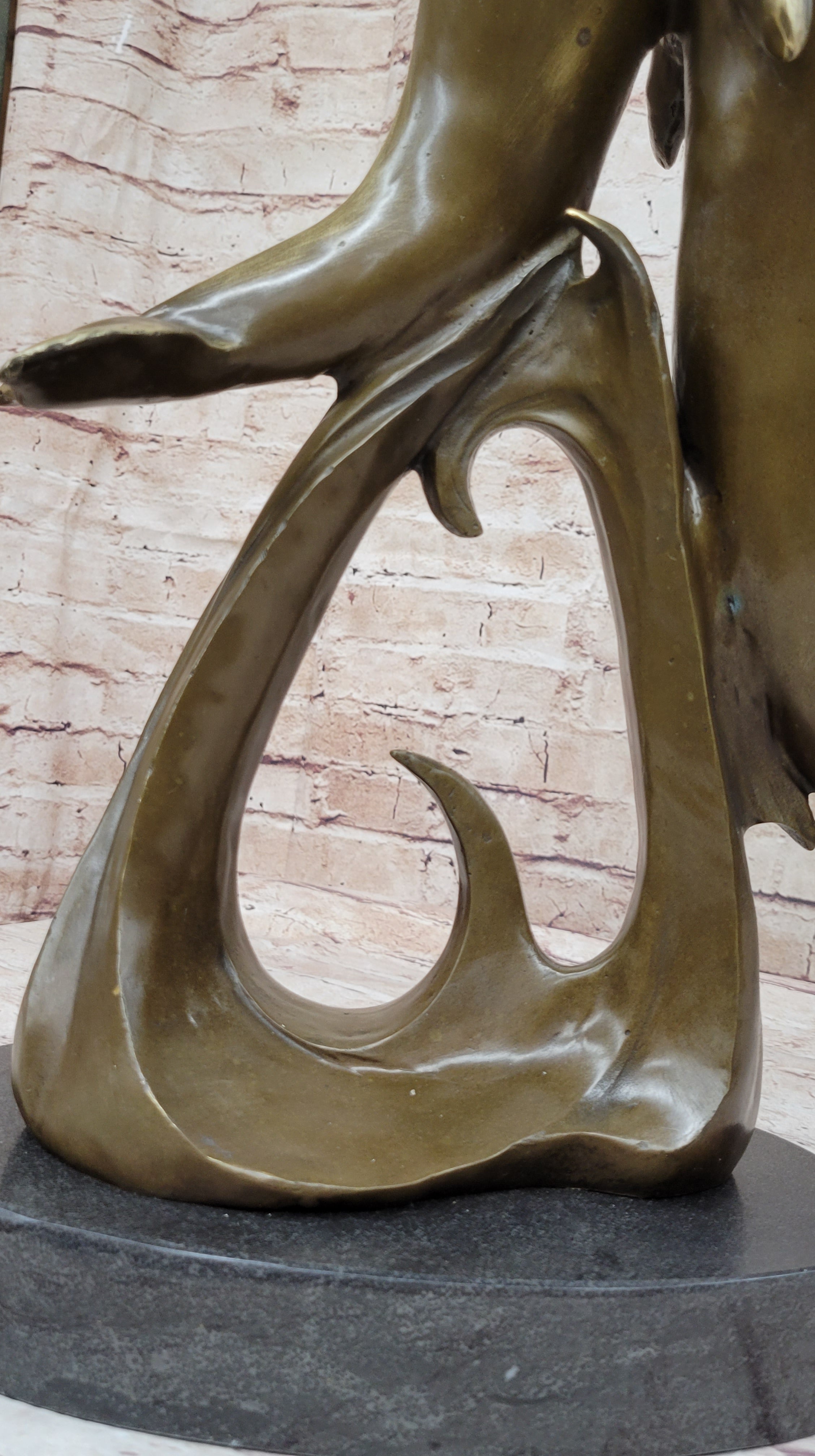 Dolphins Leaping from Water Bronze Sculpture Art