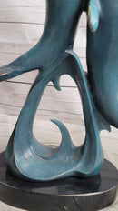 Hot Cast Bronze Leaping Dolphins Marine Life Sculpture Art