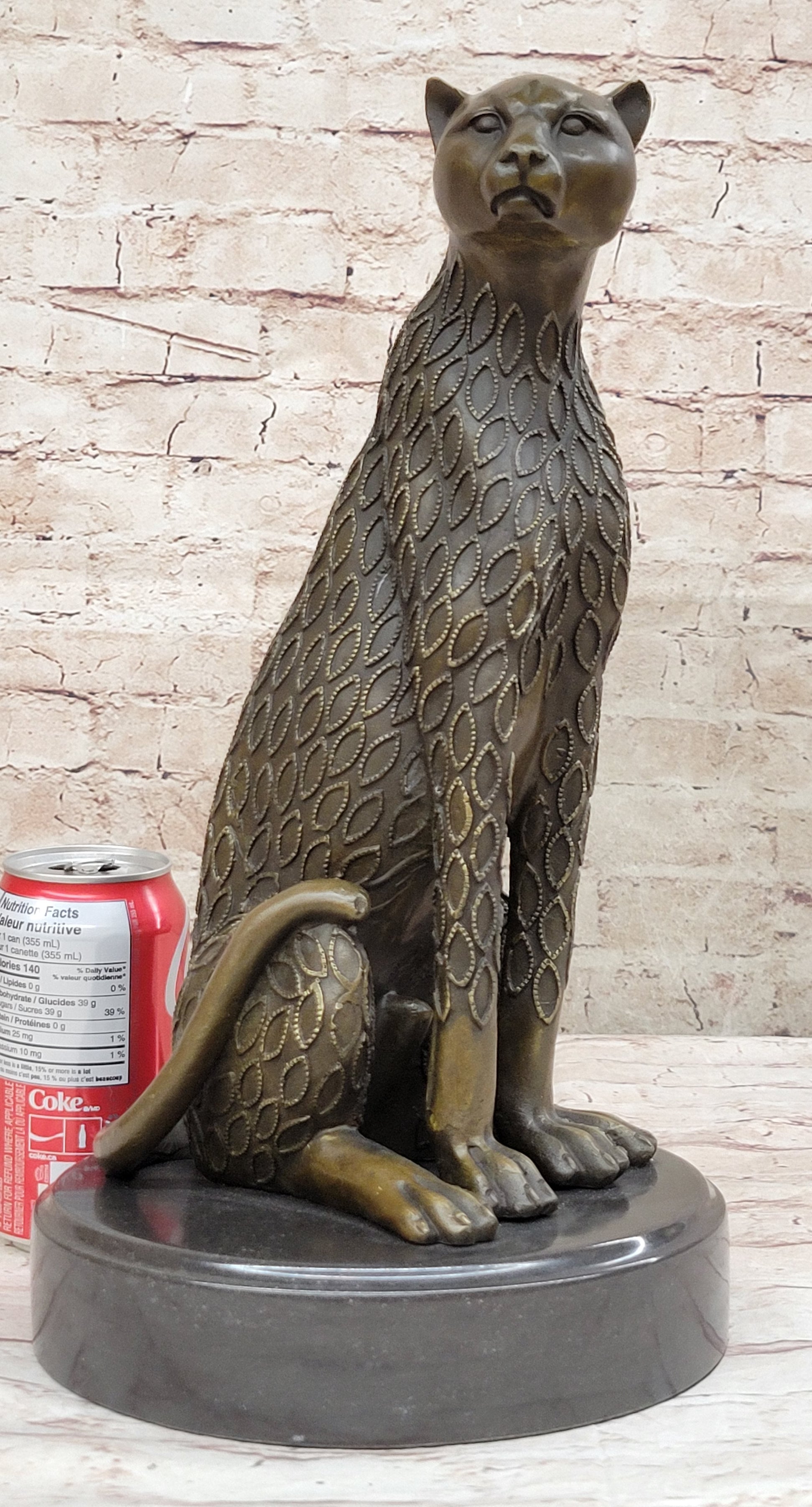Cougar Jaguar Wildlife Animal by Henry Moore Bronze Sculpture