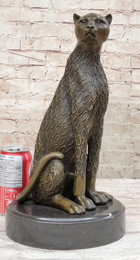 Cougar Jaguar Wildlife Animal by Henry Moore Bronze Sculpture