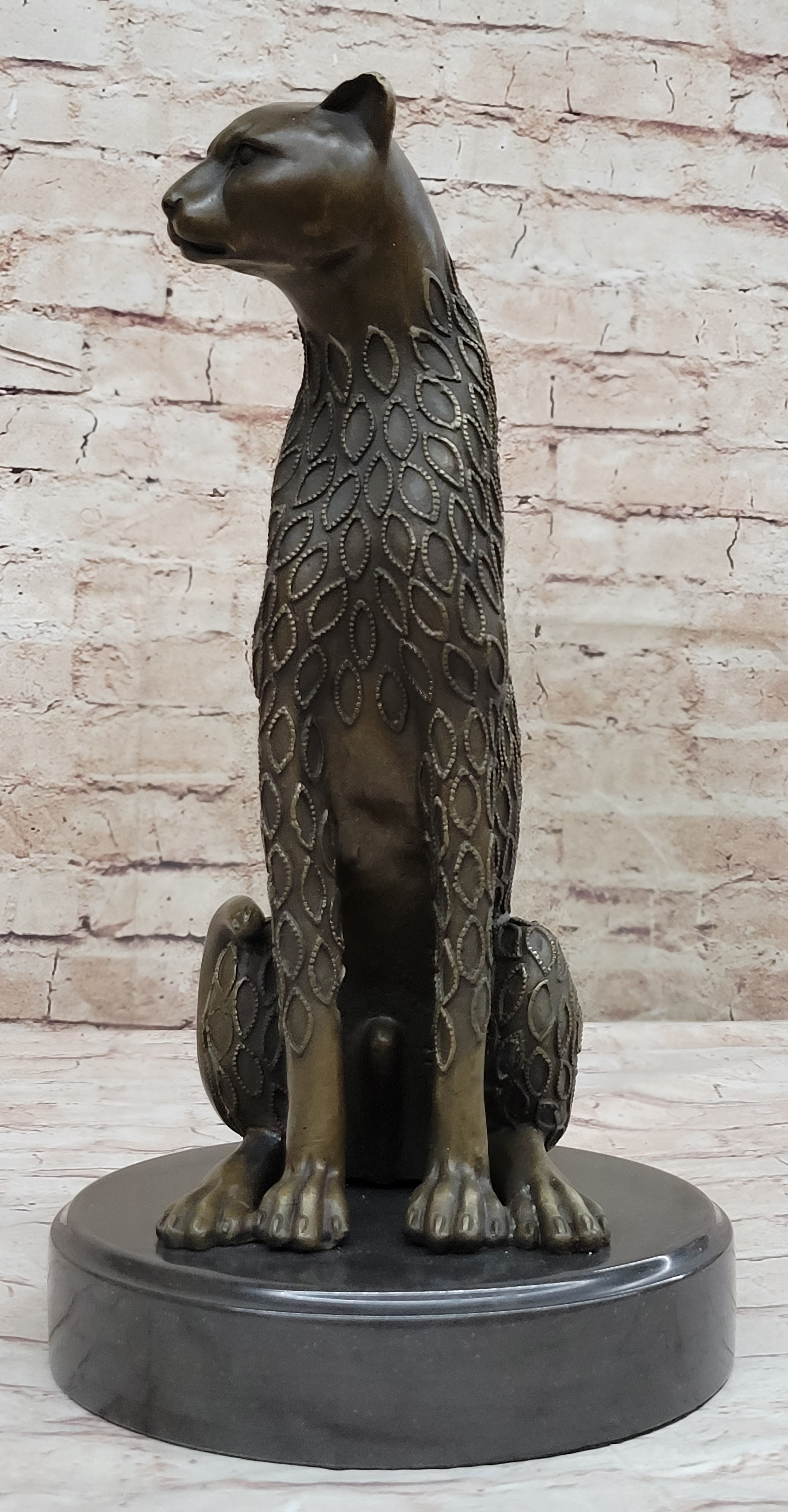 Cougar Jaguar Wildlife Animal by Henry Moore Bronze Sculpture