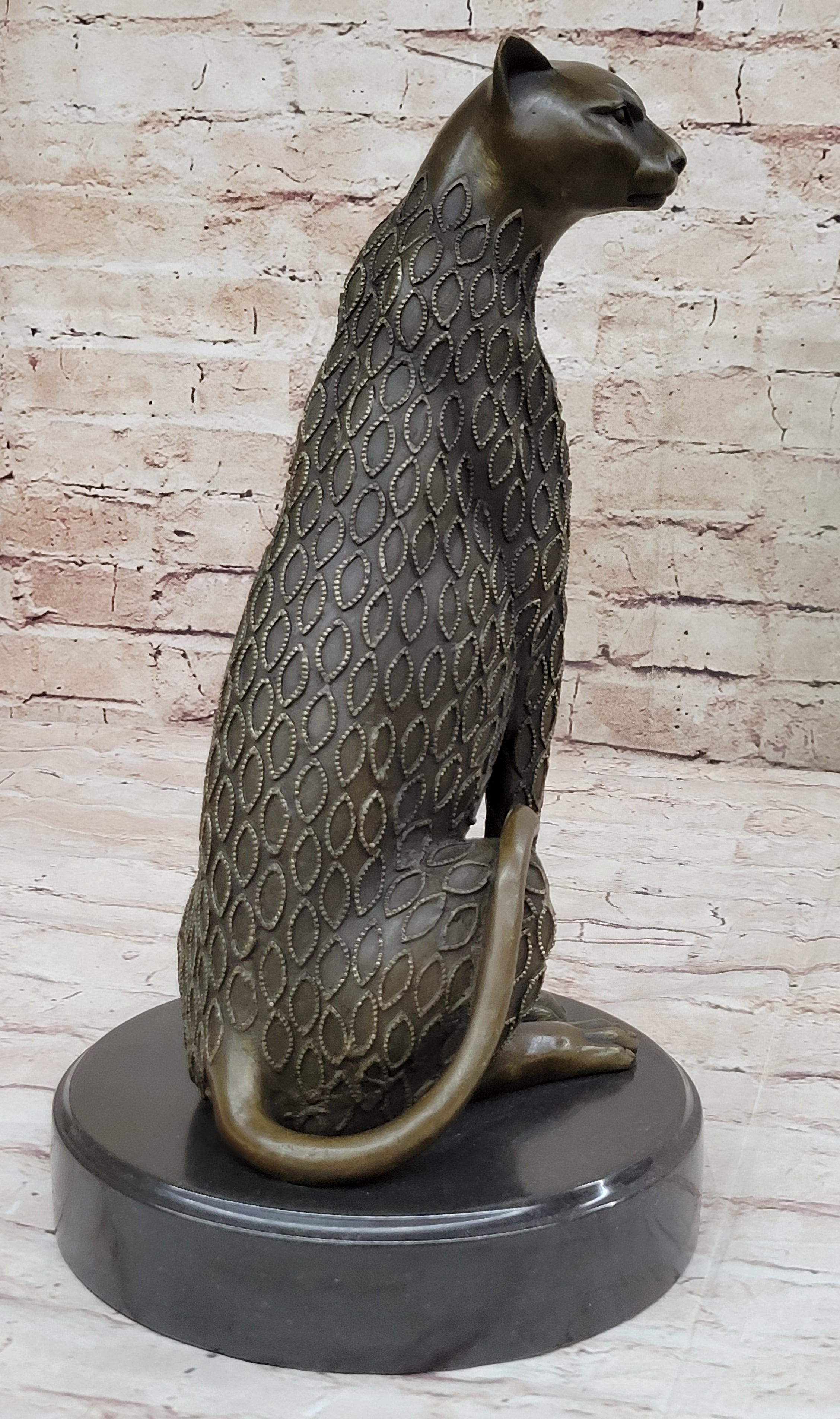 Cougar Jaguar Wildlife Animal by Henry Moore Bronze Sculpture