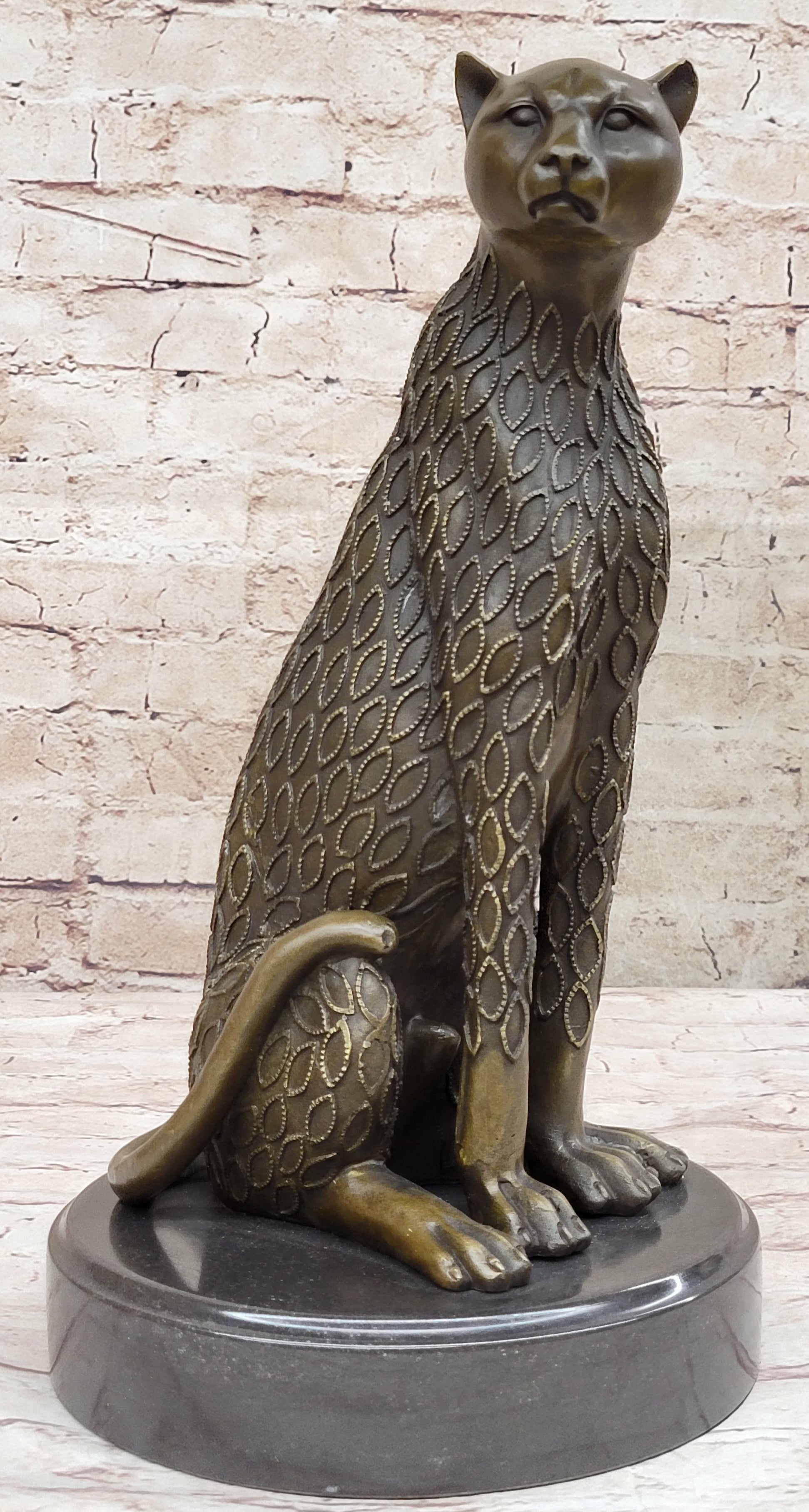 Cougar Jaguar Wildlife Animal by Henry Moore Bronze Sculpture