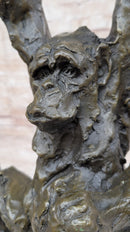 Playful Chimpanzee Swing on Bar Bronze by C. Williams