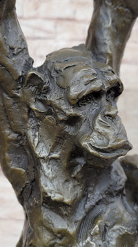 Playful Chimpanzee Swing on Bar Bronze by C. Williams