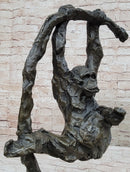Playful Chimpanzee Swing on Bar Bronze by C. Williams