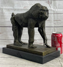 Baboon Monkey Primate Bronze Sculpture on Marble Base