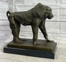 Baboon Monkey Primate Bronze Sculpture on Marble Base