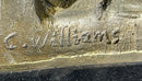 Baboon Monkey Primate Bronze Sculpture on Marble Base
