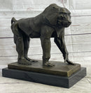 Baboon Monkey Primate Bronze Sculpture on Marble Base