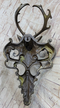 Signed Original Wildlife Elk Head Bust Bronze Sculpture