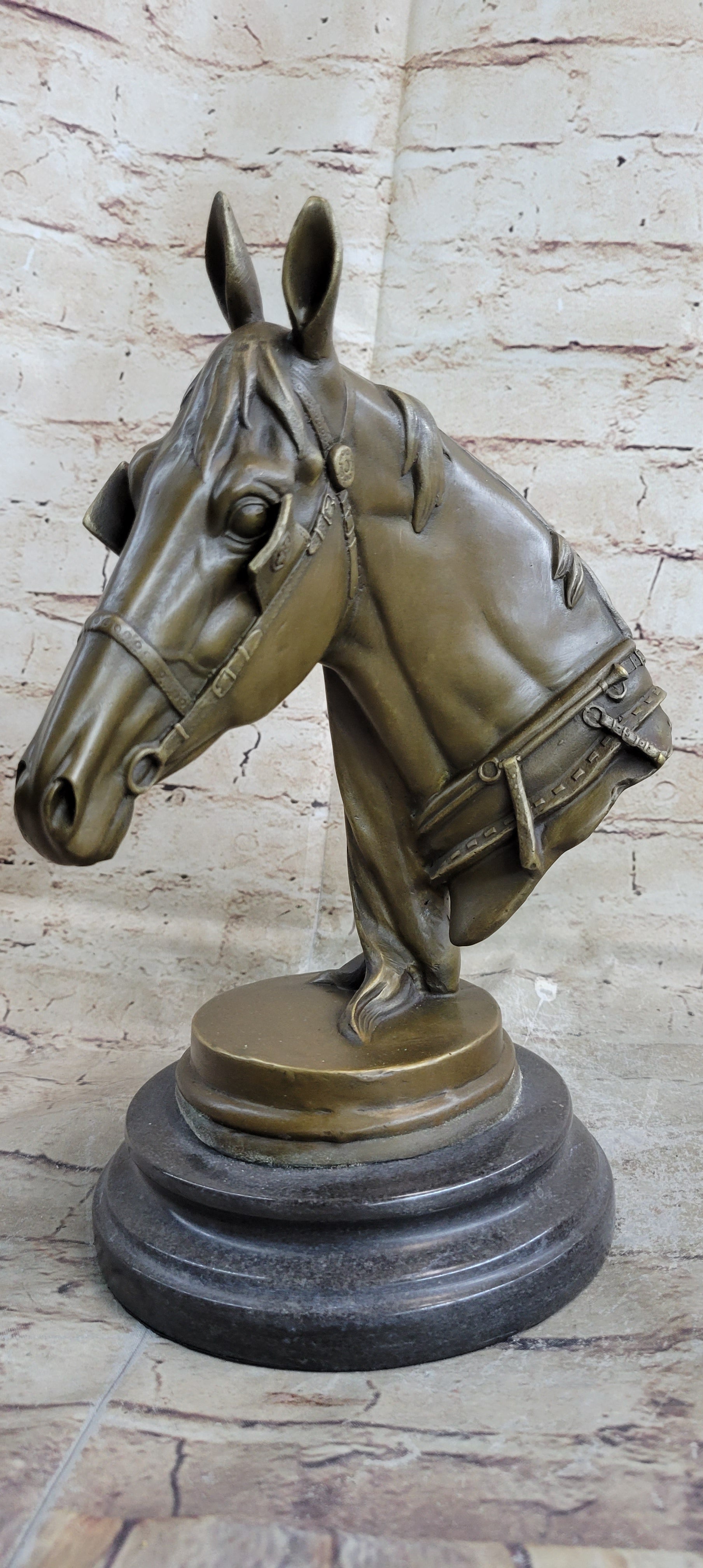 Hot Cast Bronze Horse Head Sculpture Barye Art